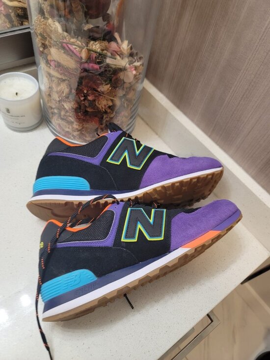 New Balance 574 Men’s Size 13 Black Purple Orange Blue Custom ML574PT2 main image 6